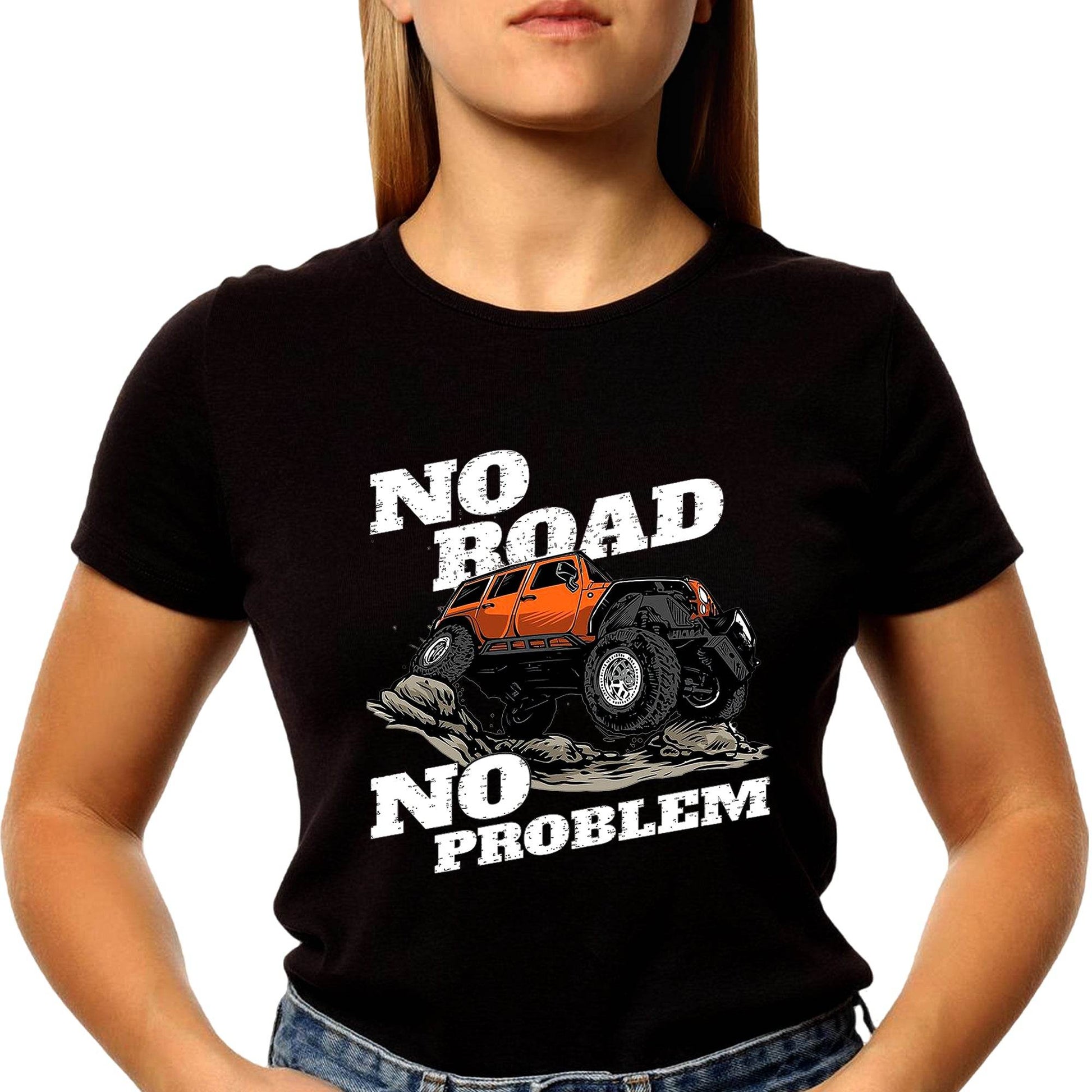 No Road No Problem - Unisex Round Neck Regular Fit 100% Combed Cotton Half Sleeve T-Shirt - Mojilo Mart
