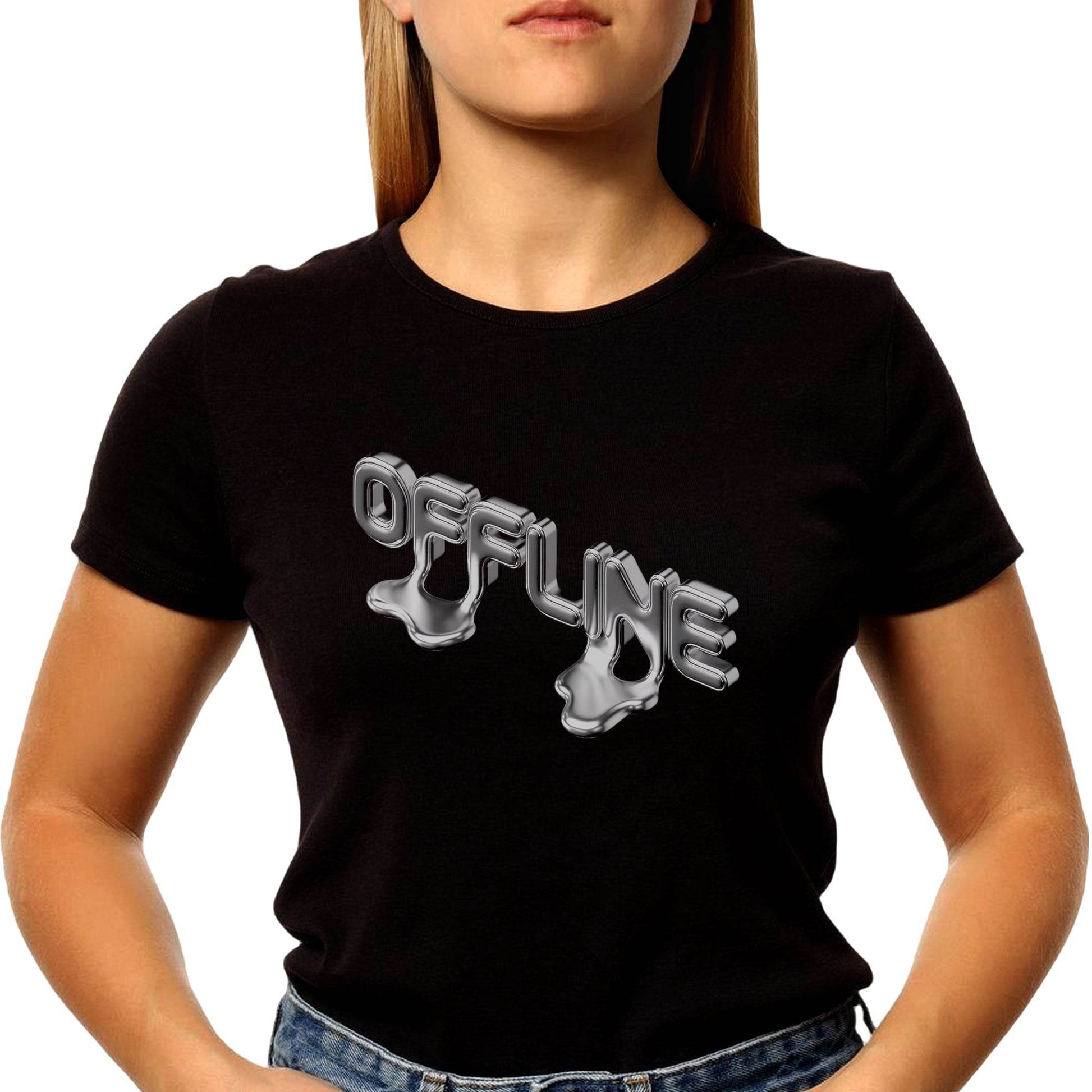 OFF LINE - Unisex Round Neck Regular Fit 100% Combed Cotton Half Sleeve T-Shirt - Mojilo Mart
