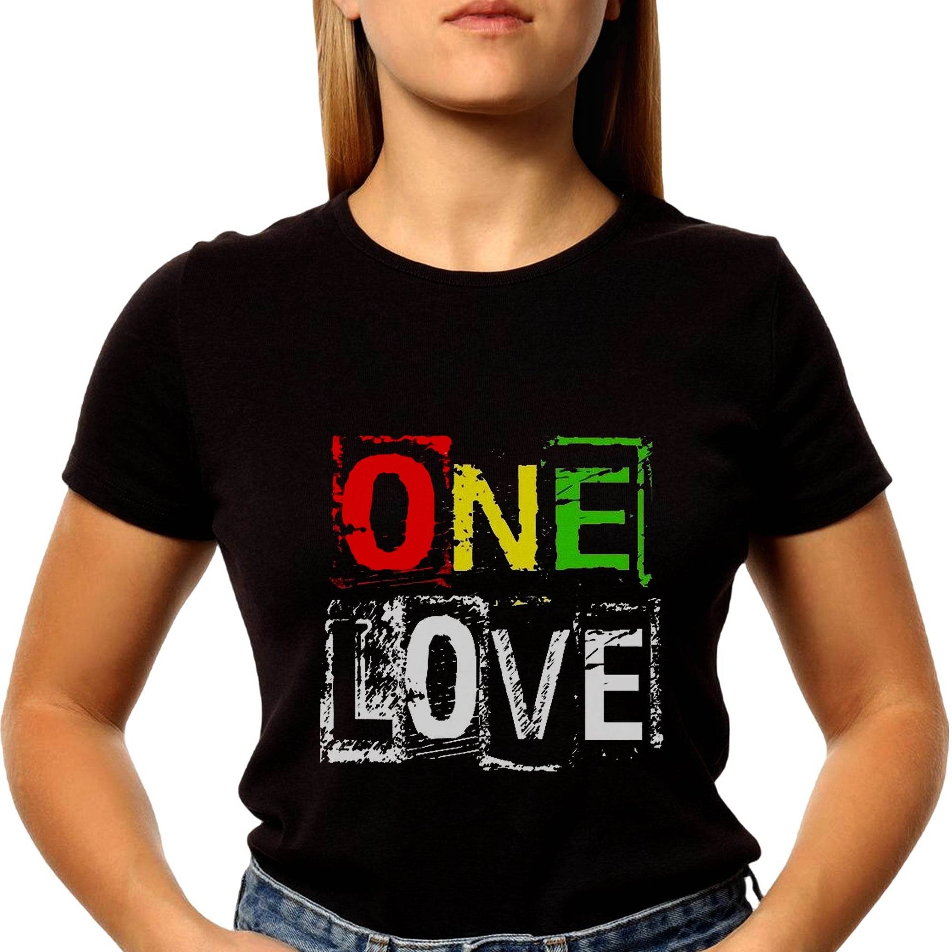 ONE LOVE - Unisex Round Neck Regular Fit 100% Combed Cotton Half Sleeve T-Shirt - Mojilo Mart