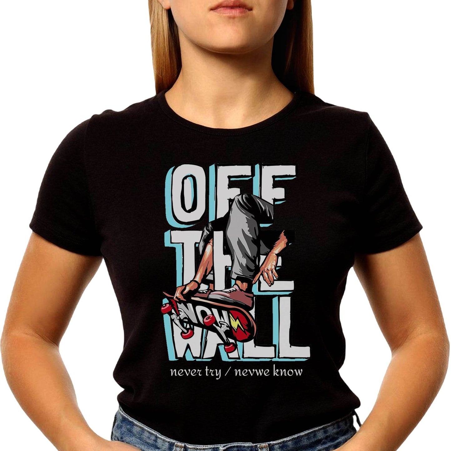 Off The Wall - Unisex Round Neck Regular Fit 100% Combed Cotton Half Sleeve T-Shirt - Mojilo Mart