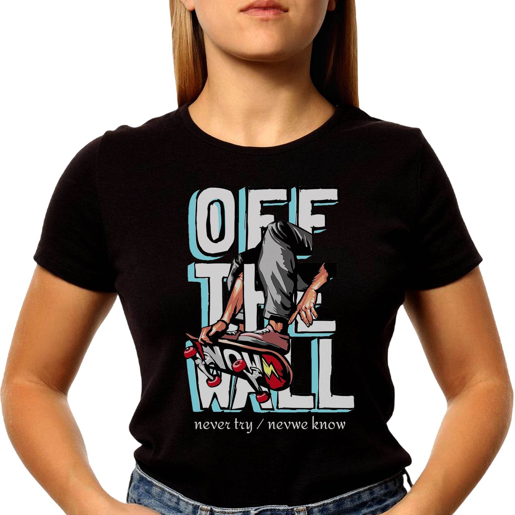 Off The Wall - Unisex Round Neck Regular Fit 100% Combed Cotton Half Sleeve T-Shirt - Mojilo Mart