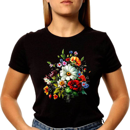 Opulent Bloom Tee - Unisex Round Neck Regular Fit 100% Combed Cotton Half Sleeve T-Shirt - Mojilo Mart