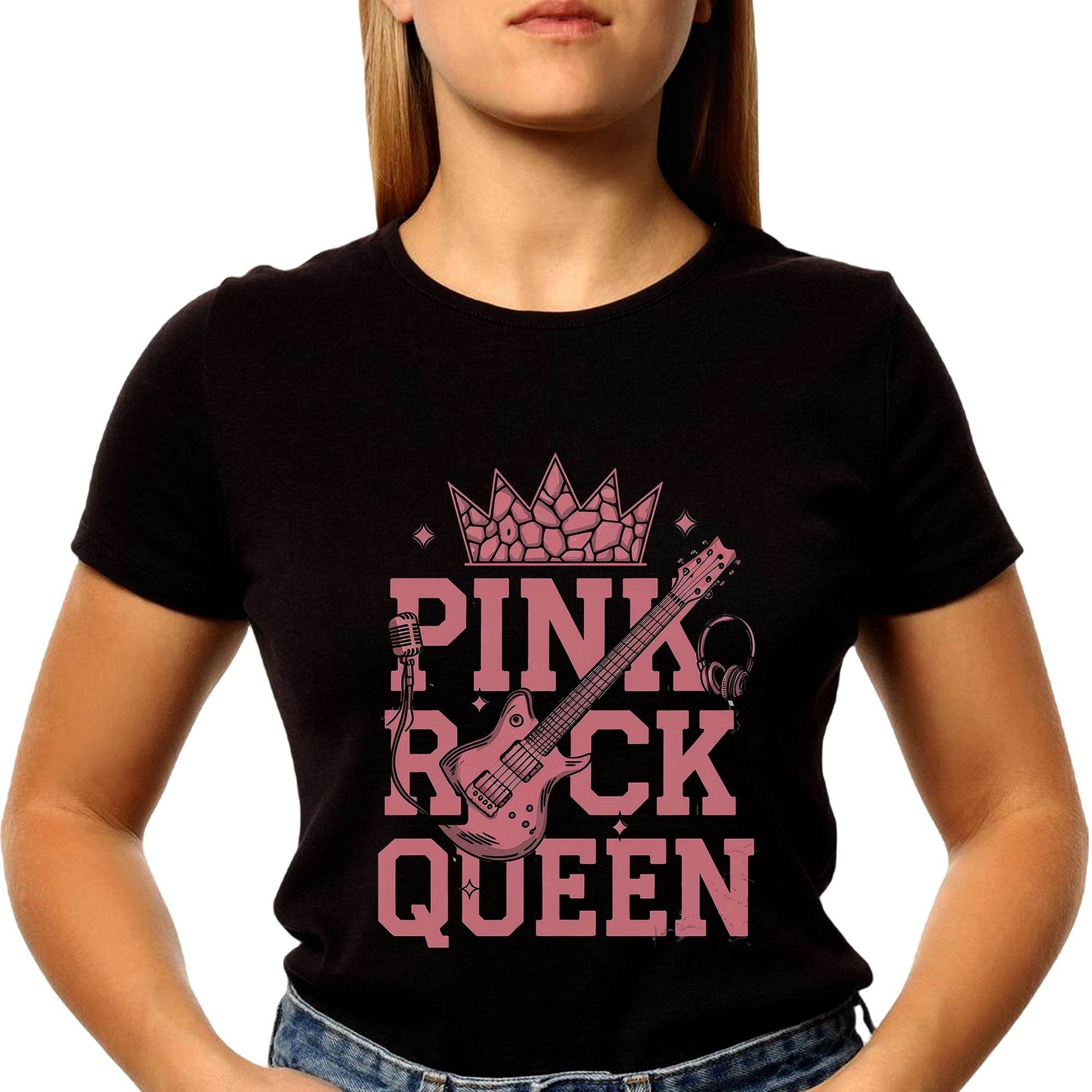 PINK ROCK QUEEN - Unisex Round Neck Regular Fit 100% Combed Cotton Half Sleeve T-Shirt - Mojilo Mart