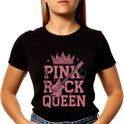 PINK ROCK QUEEN - Unisex Round Neck Regular Fit 100% Combed Cotton Half Sleeve T-Shirt - Mojilo Mart
