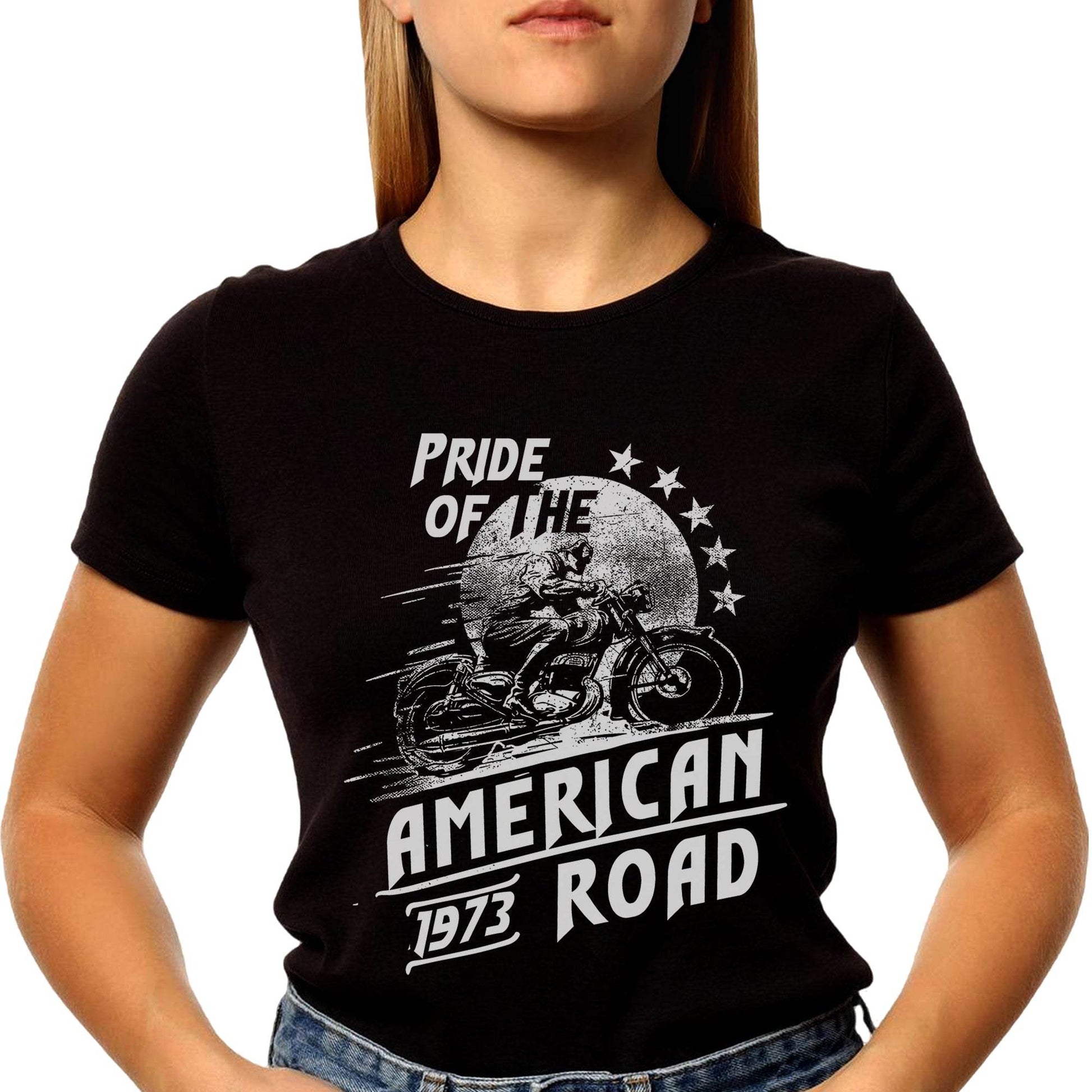 PRIDE OF THE AMERICAN 1973 ROAD - Unisex Round Neck Regular Fit 100% Combed Cotton Half Sleeve T-Shirt - Mojilo Mart