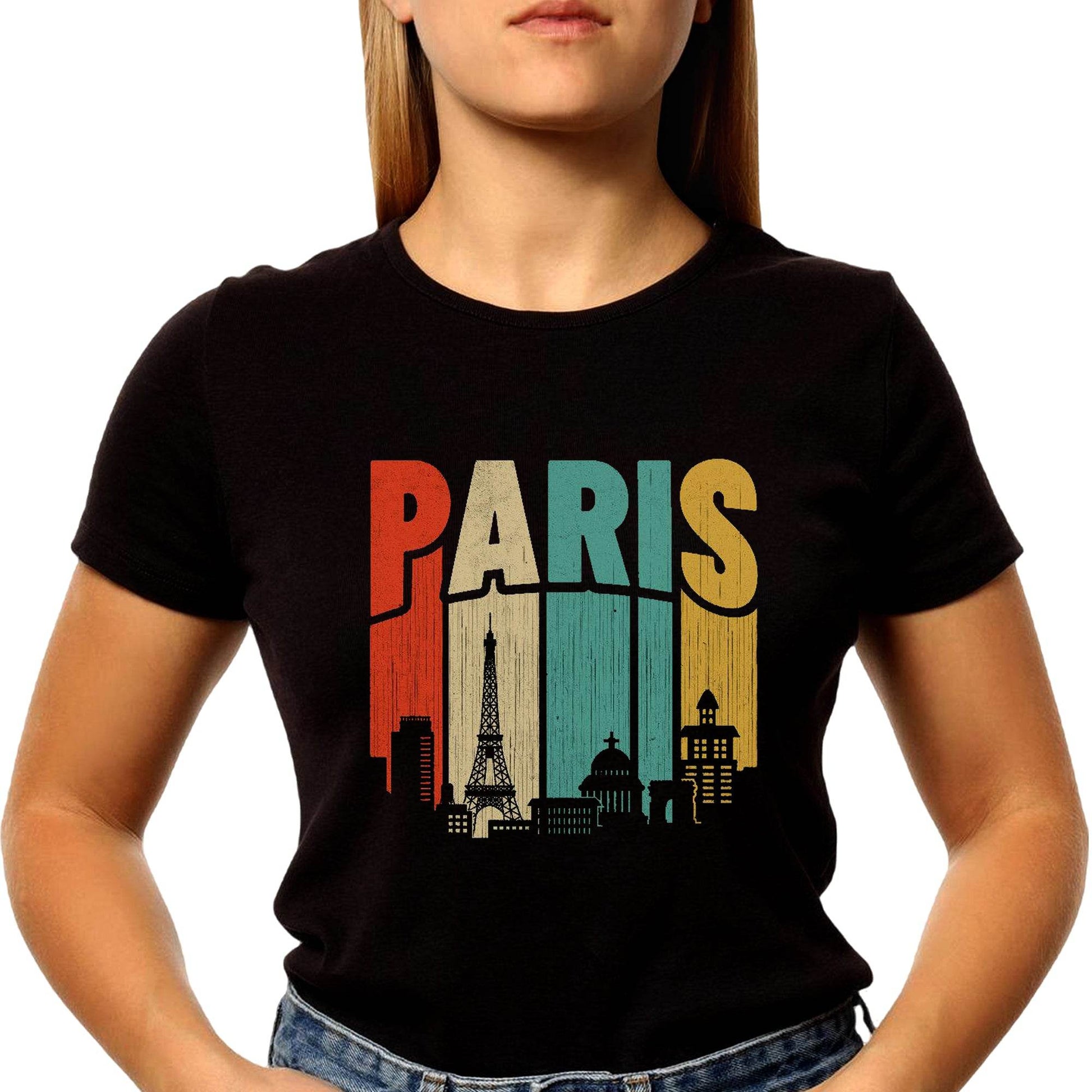 Paris Eiffel Tower - Unisex Round Neck Regular Fit 100% Combed Cotton Half Sleeve T-Shirt - Mojilo Mart