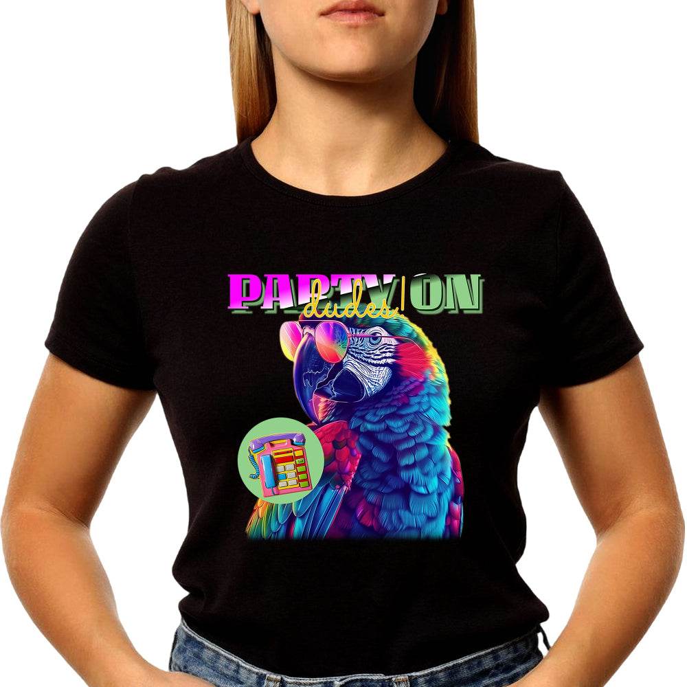 Party On - Unisex Round Neck Regular Fit 100% Combed Cotton Half Sleeve T-Shirt - Mojilo Mart