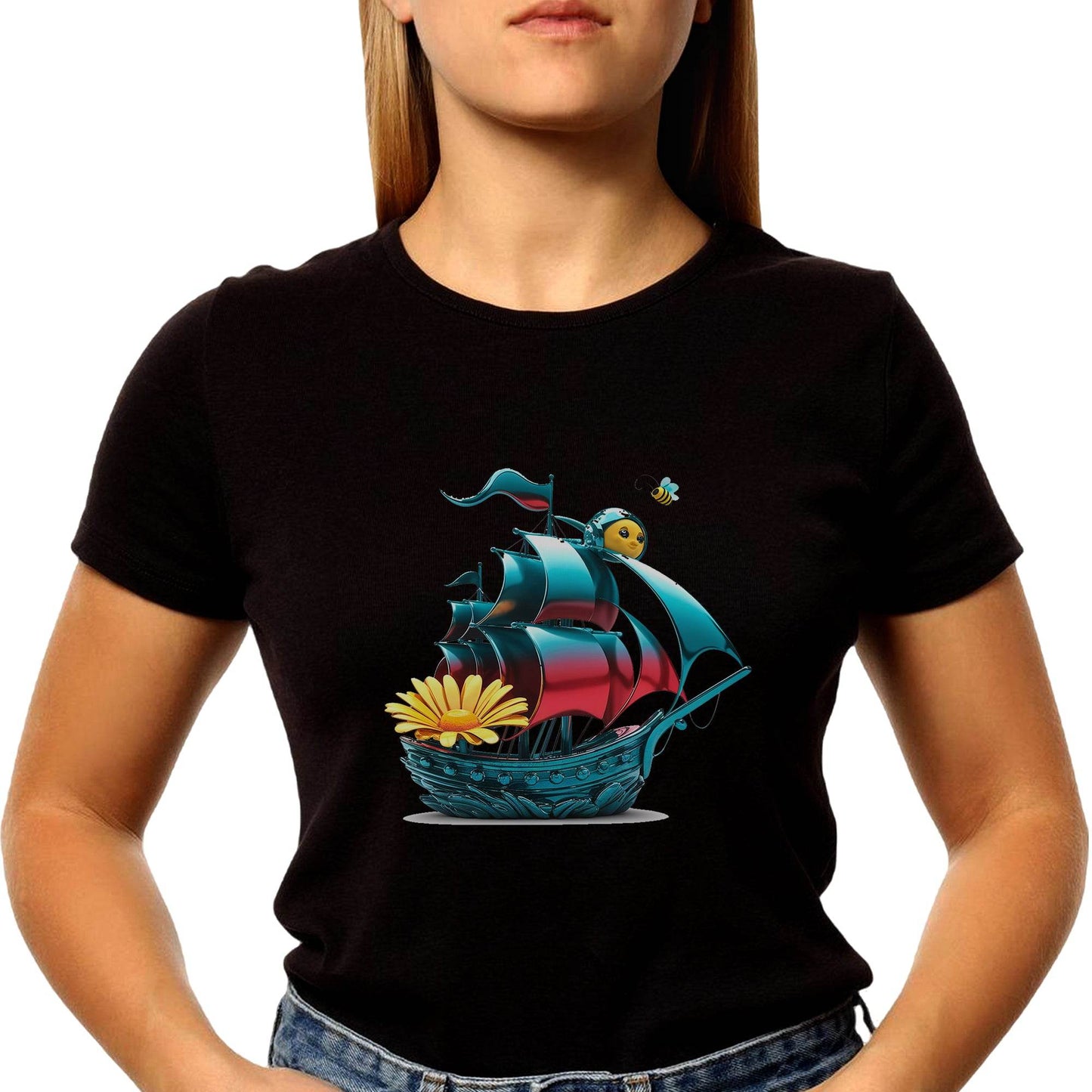 Pirate Ship - Unisex Round Neck Regular Fit 100% Combed Cotton Half Sleeve T-Shirt (Copy) - Mojilo Mart