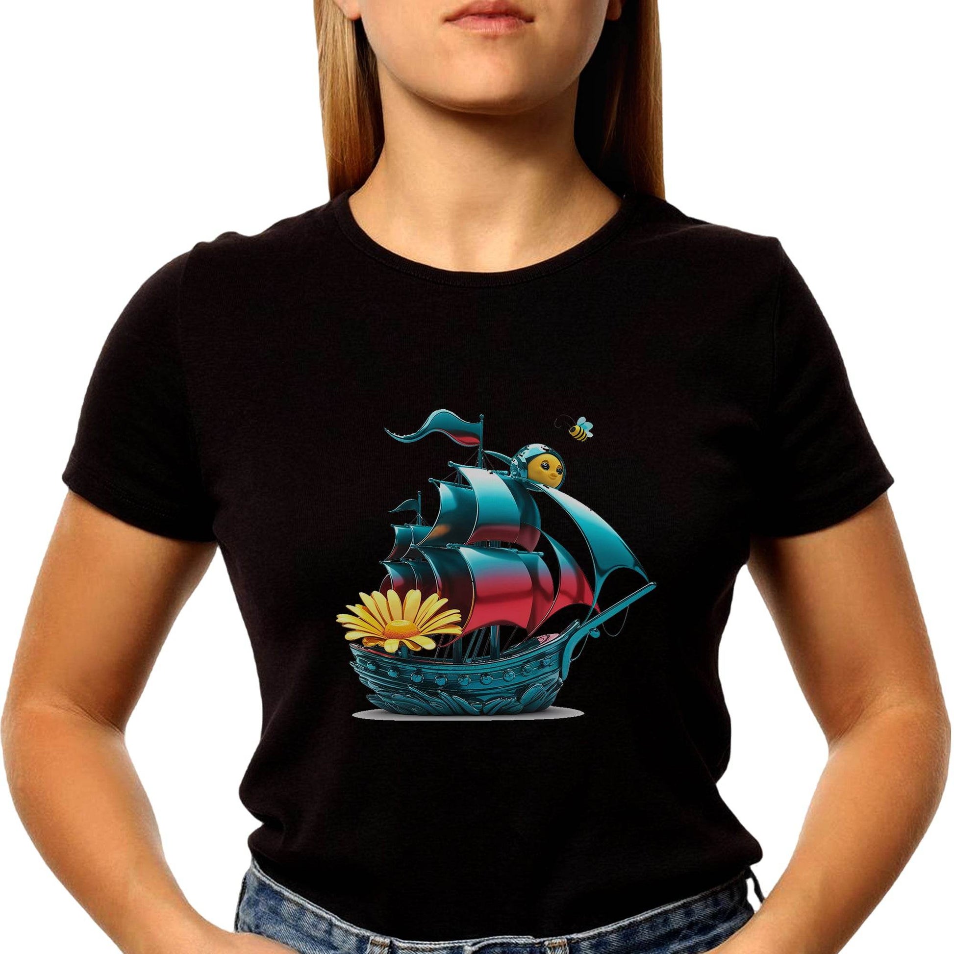Pirate Ship - Unisex Round Neck Regular Fit 100% Combed Cotton Half Sleeve T-Shirt (Copy) - Mojilo Mart