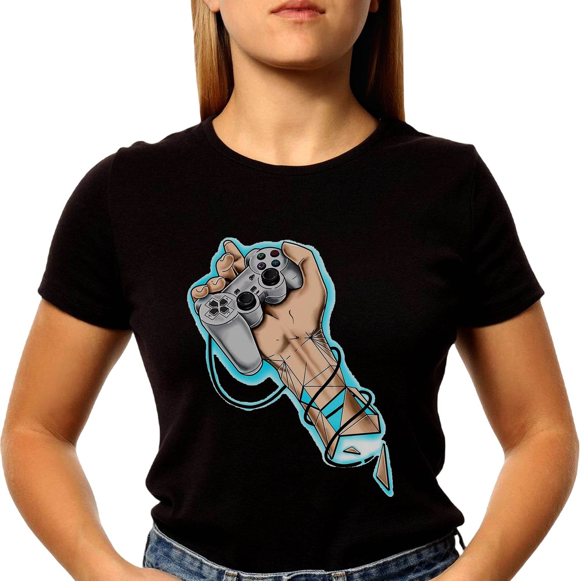 Play Station Controller - Unisex Round Neck Regular Fit 100% Combed Cotton Half Sleeve T-Shirt - Mojilo Mart