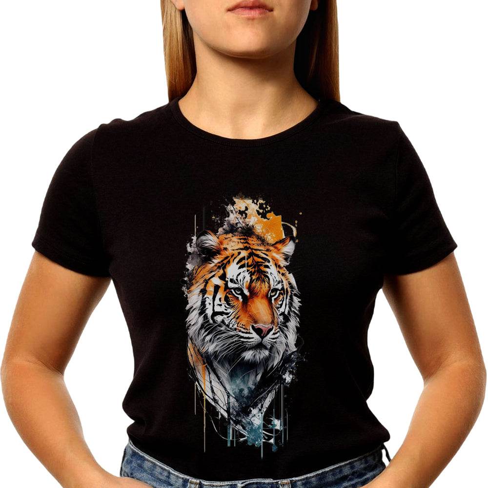 Portrait of a Tiger - Unisex Round Neck Regular Fit 100% Combed Cotton Half Sleeve T-Shirt - Mojilo Mart
