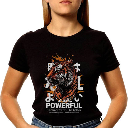 Powerful TIGER - Unisex Round Neck Regular Fit 100% Combed Cotton Half Sleeve T-Shirt - Mojilo Mart