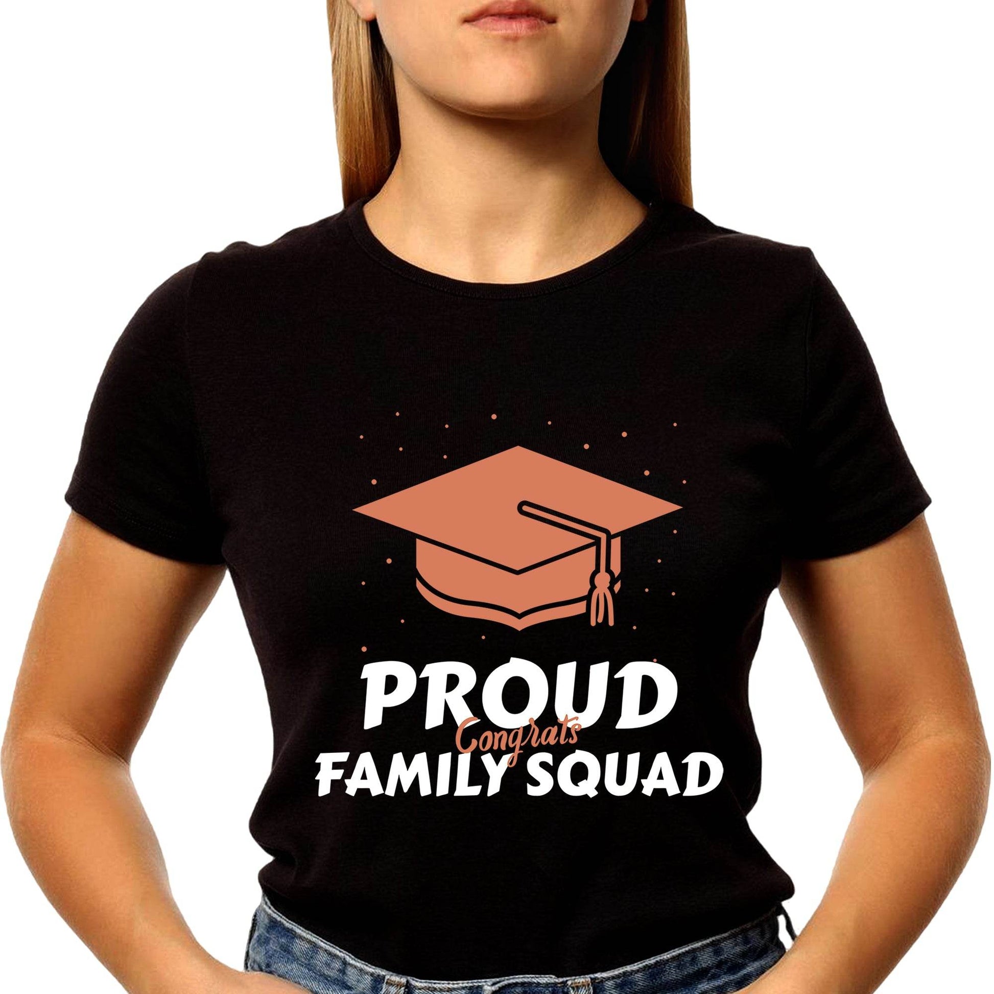 Proud Congrats Family - Unisex Round Neck Regular Fit 100% Combed Cotton Half Sleeve T-Shirt - Mojilo Mart