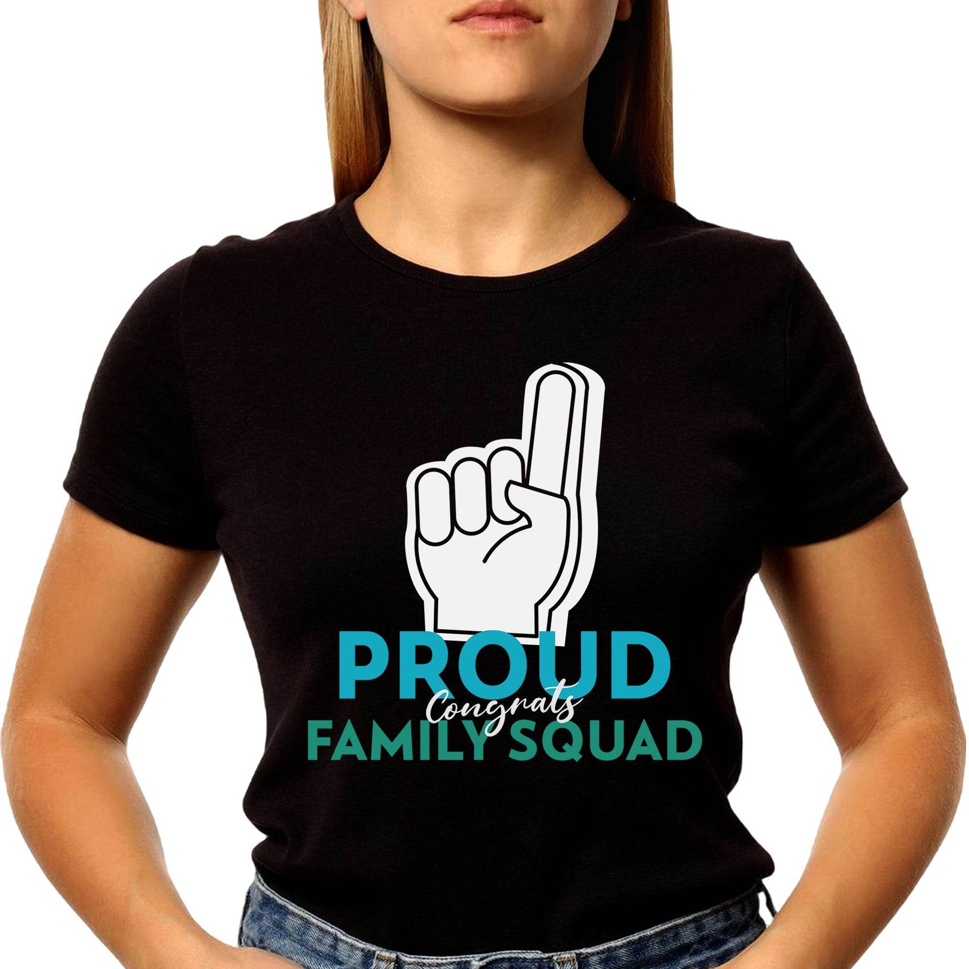 Proud congrats Family Squad - Unisex Round Neck Regular Fit 100% Combed Cotton Half Sleeve T-Shirt - Mojilo Mart