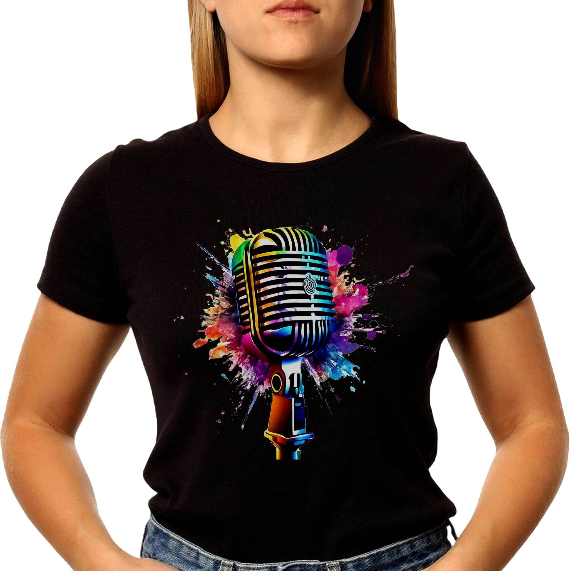 Psychedelic Microphone Echo Sonic Dreams Unleashed - Unisex Round Neck Regular Fit 100% Combed Cotton Half Sleeve T-Shirt - Mojilo Mart