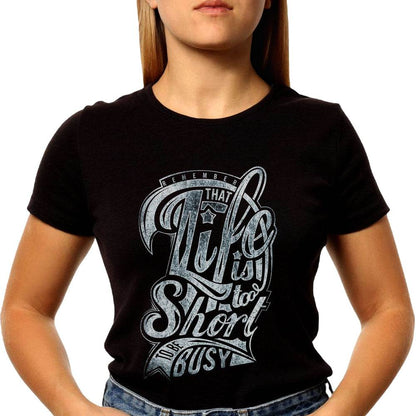 REMEMBER THAT LIFE IS SOO Short TO BE Busy - Unisex Round Neck Regular Fit 100% Combed Cotton Half Sleeve T-Shirt - Mojilo Mart