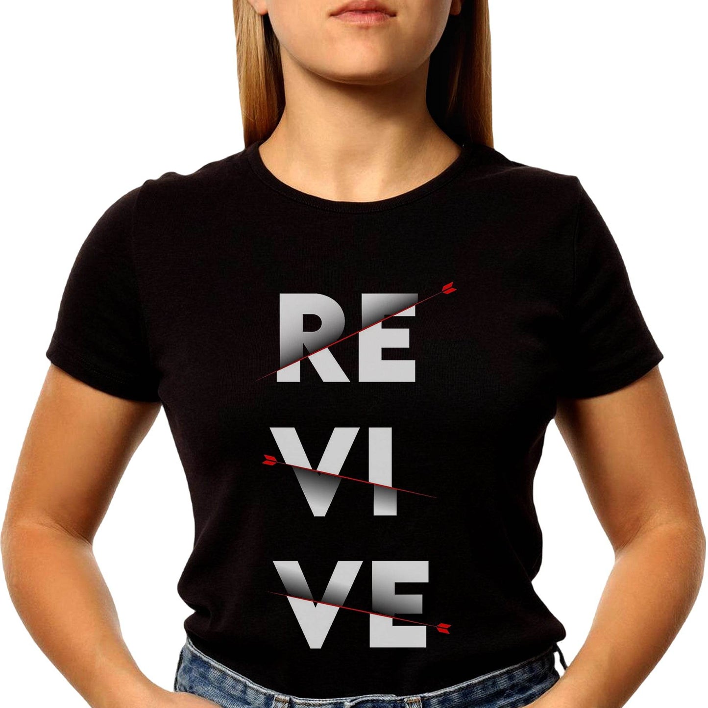 RE VI VE - Unisex Round Neck Regular Fit 100% Combed Cotton Half Sleeve T-Shirt - Mojilo Mart