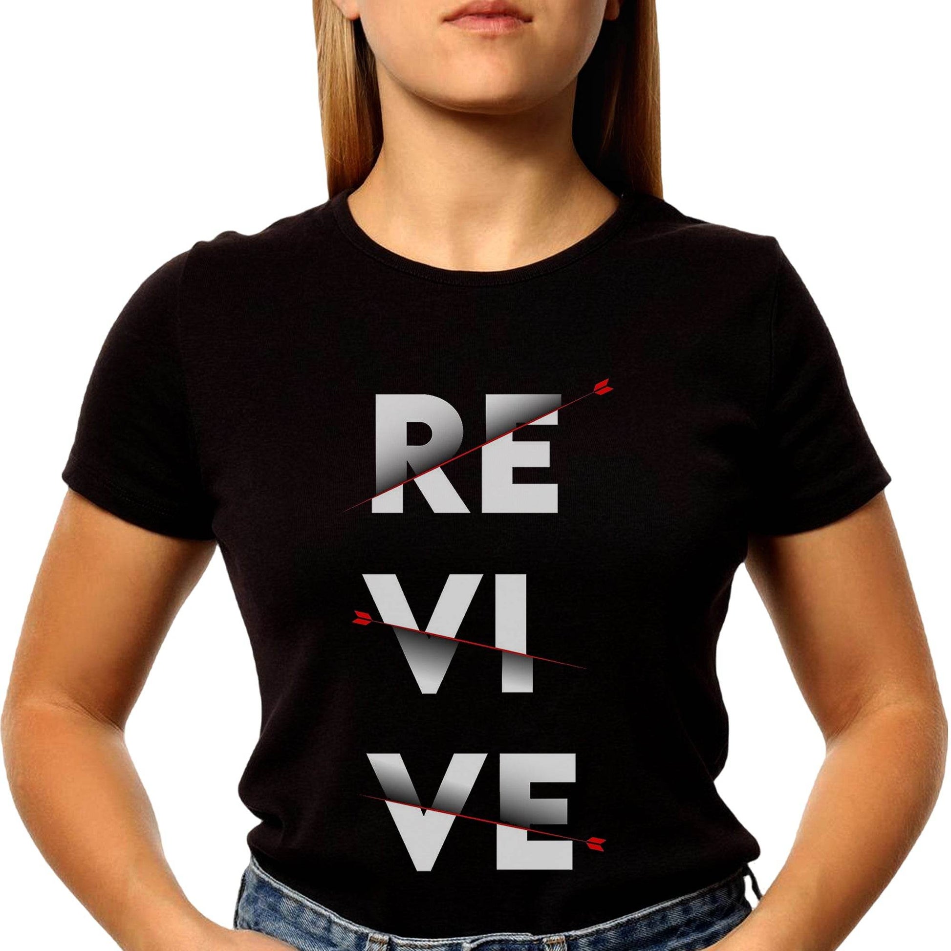 RE VI VE - Unisex Round Neck Regular Fit 100% Combed Cotton Half Sleeve T-Shirt - Mojilo Mart