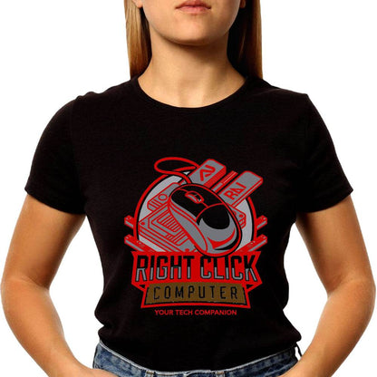 RIGHT CLICK COMPUTER YOUR TECH COMPANION - Unisex Round Neck Regular Fit 100% Combed Cotton Half Sleeve T-Shirt - Mojilo Mart