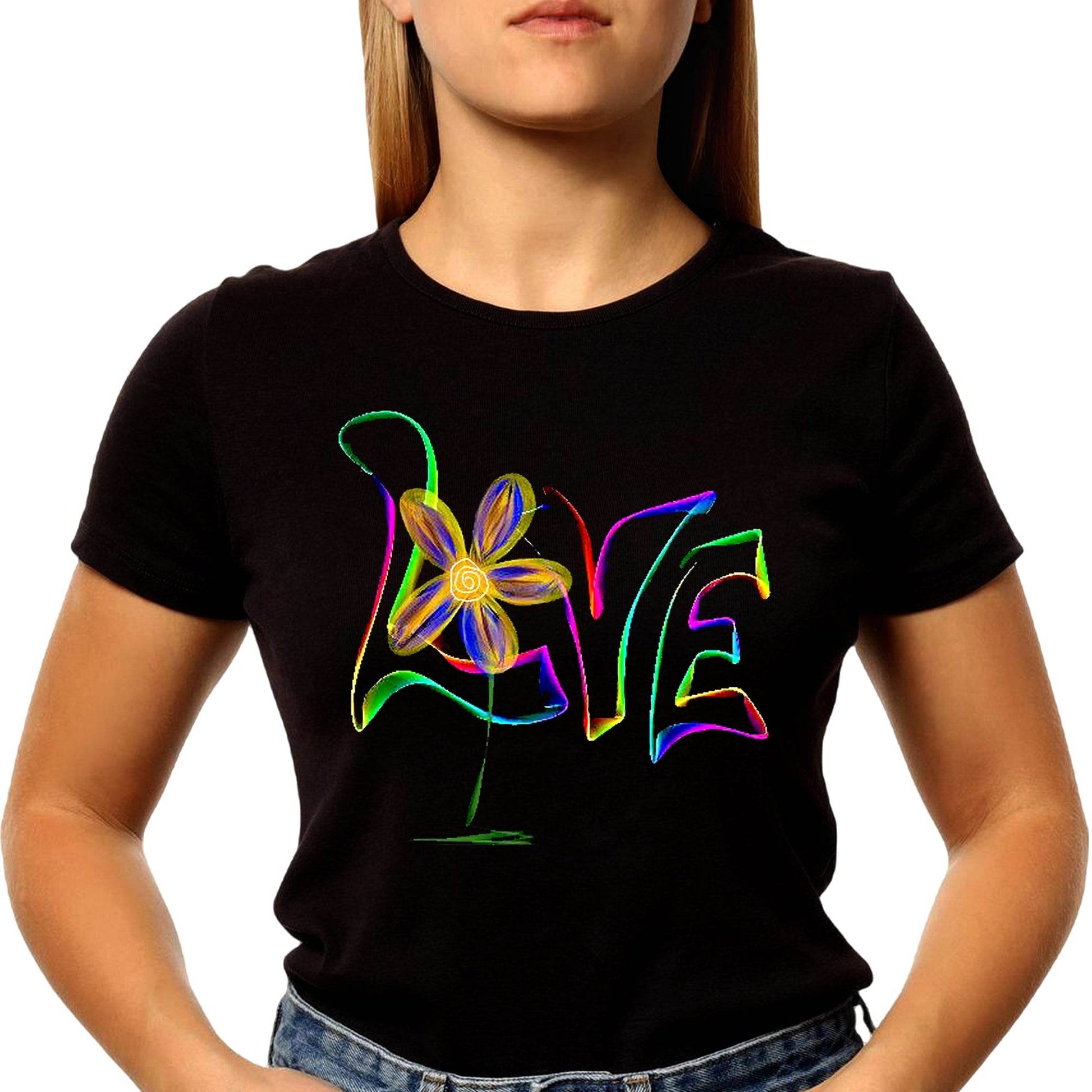 Rainbow Love - Unisex Round Neck Regular Fit 100% Combed Cotton Half Sleeve T-Shirt - Mojilo Mart