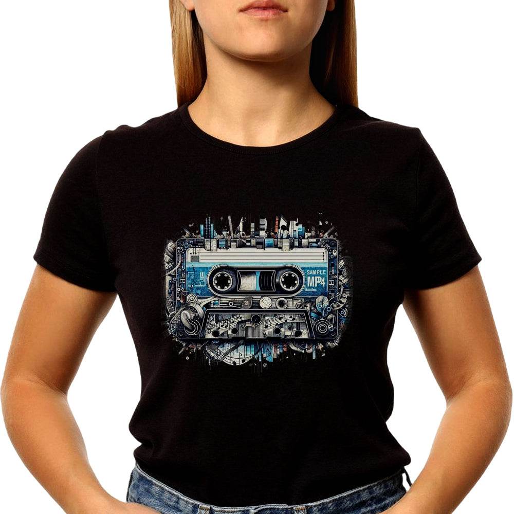 Retro Vibes Mixtape - Unisex Round Neck Regular Fit 100% Combed Cotton Half Sleeve T-Shirt - Mojilo Mart