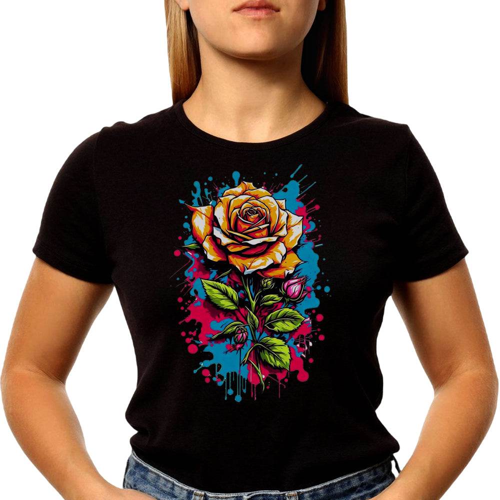 Rose Flowers Colors - Unisex Round Neck Regular Fit 100% Combed Cotton Half Sleeve T-Shirt - Mojilo Mart