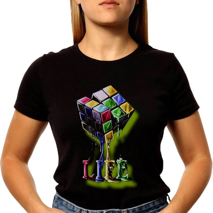 Rubik Cube Life - Unisex Round Neck Regular Fit 100% Combed Cotton Half Sleeve T-Shirt - Mojilo Mart