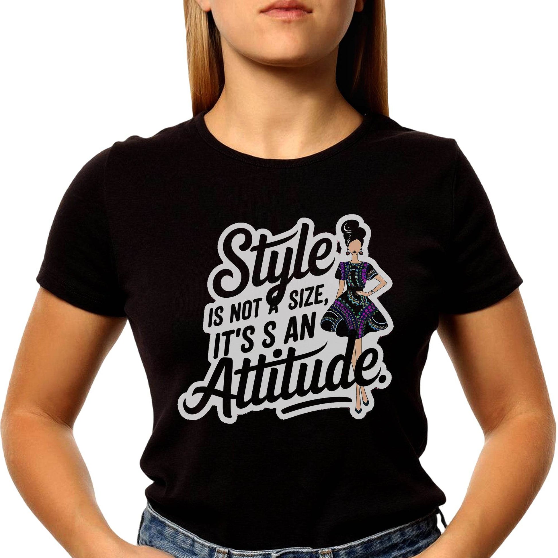 STYLE IS NOT A SIZE IT'S AN ATTITUDE - Unisex Round Neck Regular Fit 100% Combed Cotton Half Sleeve T-Shirt - Mojilo Mart