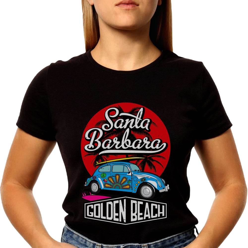 Santa Barbara GOLDEN BEACH - Unisex Round Neck Regular Fit 100% Combed Cotton Half Sleeve T-Shirt - Mojilo Mart