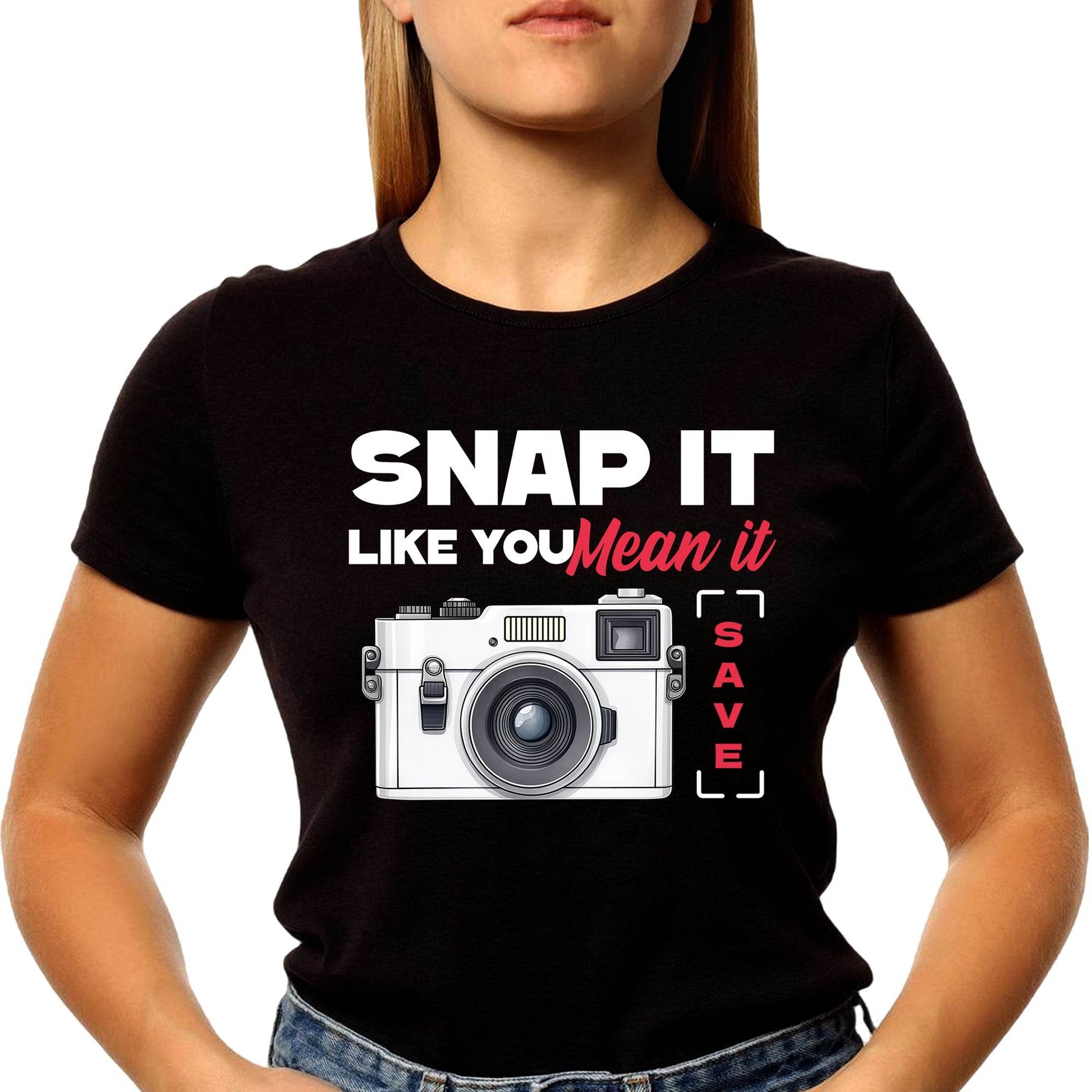 Snap it like you mean it - Unisex Round Neck Regular Fit 100% Combed Cotton Half Sleeve T-Shirt - Mojilo Mart