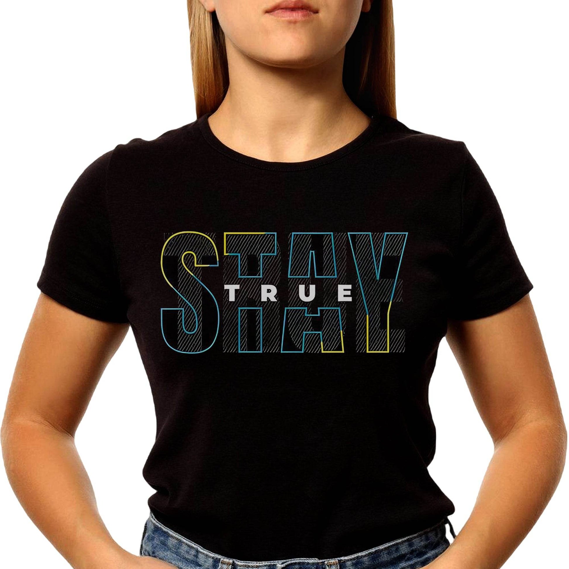 Stay True DTF - Unisex Round Neck Regular Fit 100% Combed Cotton Half Sleeve T-Shirt - Mojilo Mart