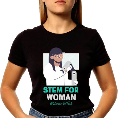 Stem For Woman - Unisex Round Neck Regular Fit 100% Combed Cotton Half Sleeve T-Shirt - Mojilo Mart