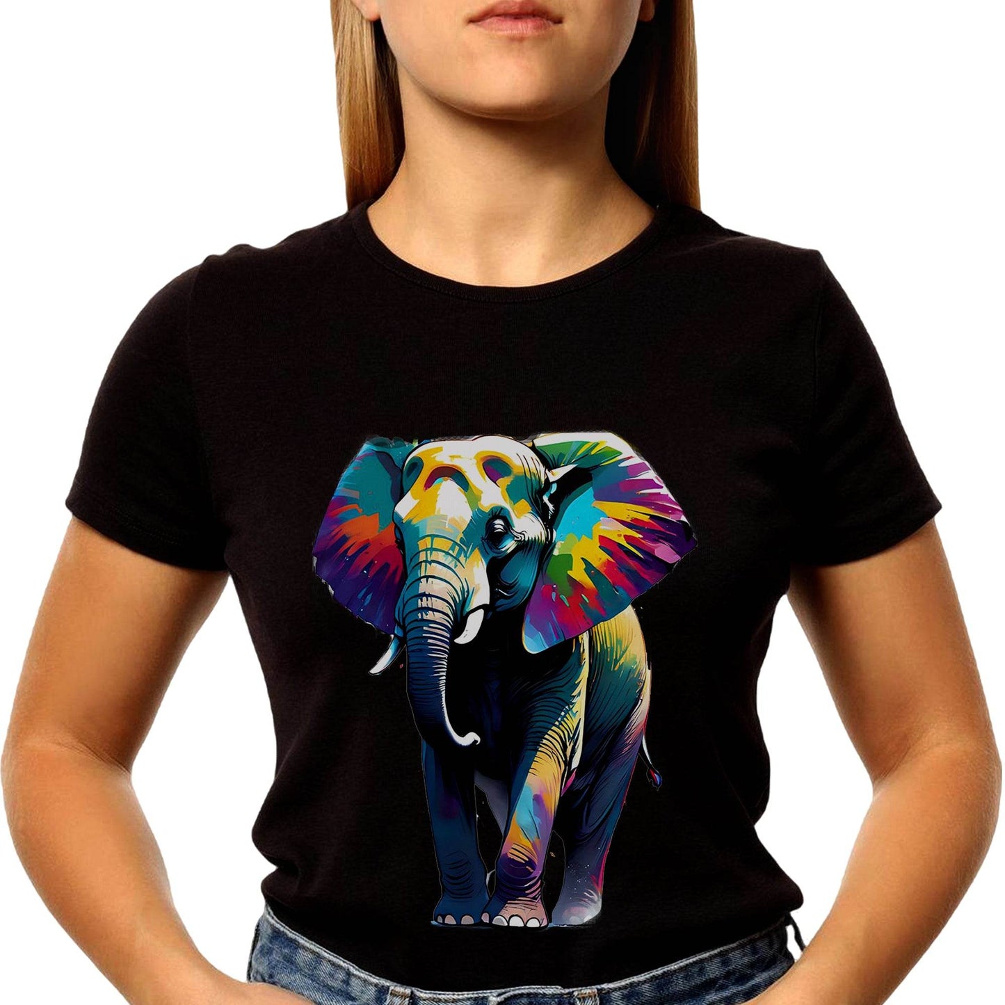 Stunning Elephant Art - Unisex Round Neck Regular Fit 100% Combed Cotton Half Sleeve T-Shirt - Mojilo Mart