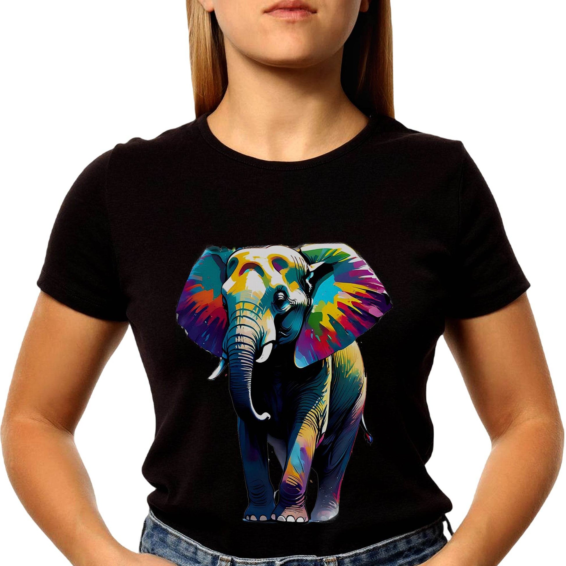 Stunning Elephant Art - Unisex Round Neck Regular Fit 100% Combed Cotton Half Sleeve T-Shirt - Mojilo Mart