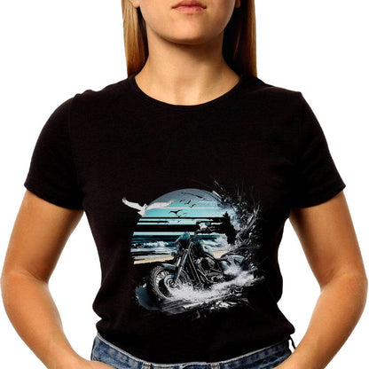 Print Beach Bike - Unisex Round Neck Regular Fit 100% Combed Cotton Half Sleeve T-Shirt - Mojilo Mart