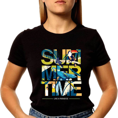 Summer Time Like A Paradise - Unisex Round Neck Regular Fit 100% Combed Cotton Half Sleeve T-Shirt - Mojilo Mart