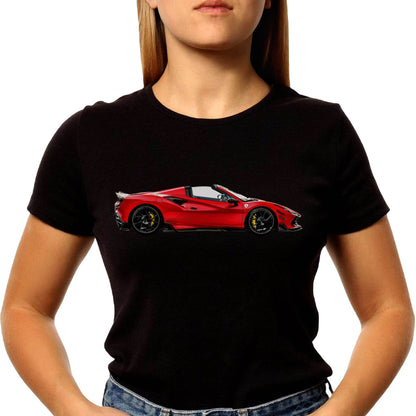 Supercar Vehicle Ferrari F8 Spider - Unisex Round Neck Regular Fit 100% Combed Cotton Half Sleeve T-Shirt - Mojilo Mart
