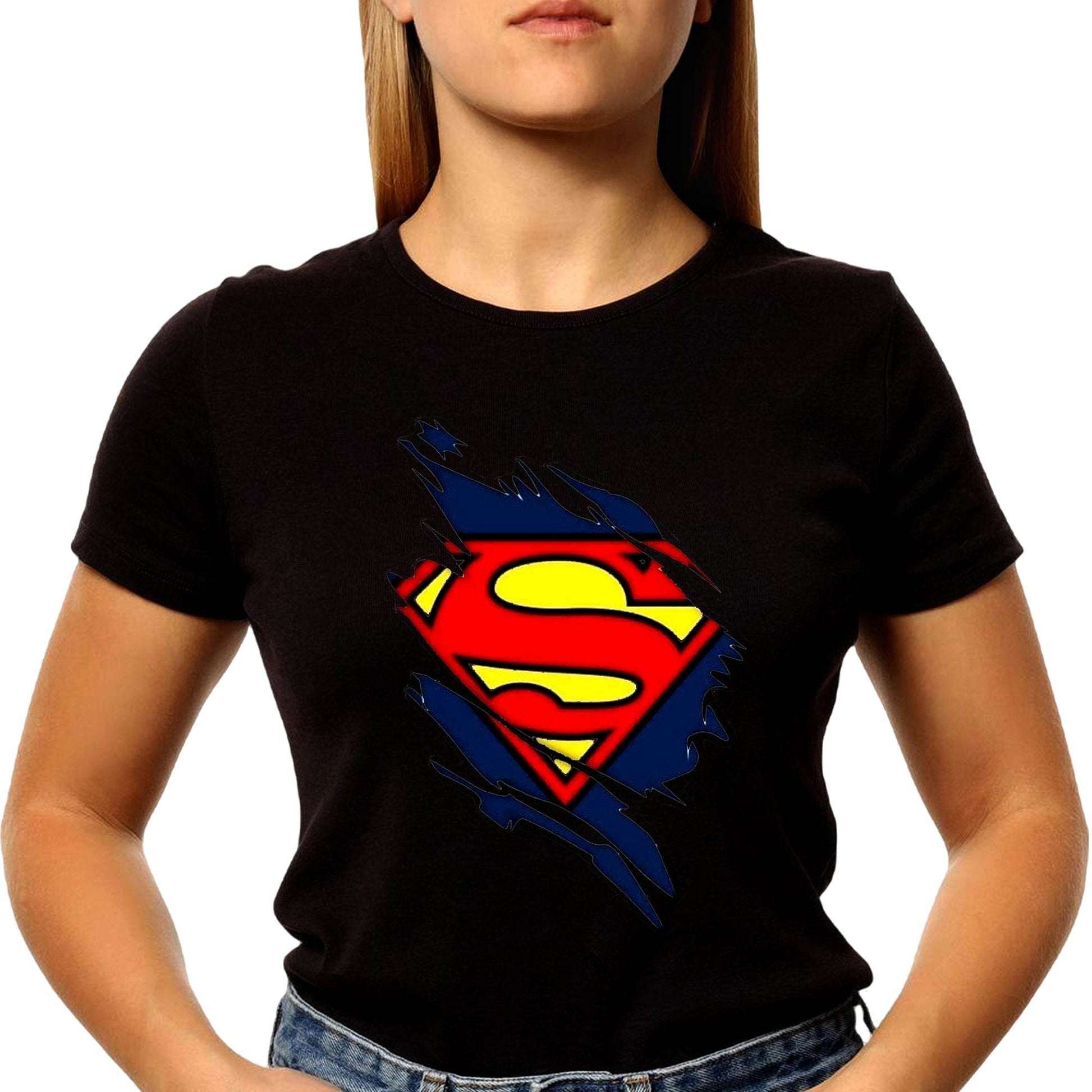Superman Torn - Unisex Round Neck Regular Fit 100% Combed Cotton Half Sleeve T-Shirt - Mojilo Mart