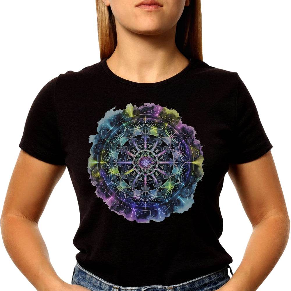 Surreal Fractal Mandala - Unisex Round Neck Regular Fit 100% Combed Cotton Half Sleeve T-Shirt - Mojilo Mart