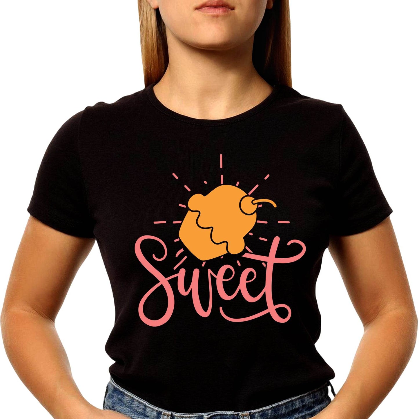 Sweet - Unisex Round Neck Regular Fit 100% Combed Cotton Half Sleeve T-Shirt - Mojilo Mart