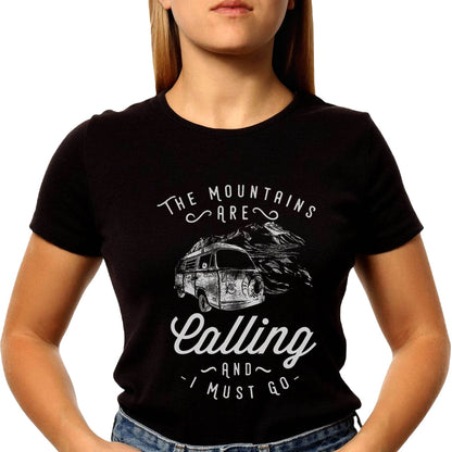 THE MOUNTAINS ARE Calling AND MUST GO - Unisex Round Neck Regular Fit 100% Combed Cotton Half Sleeve T-Shirt - Mojilo Mart