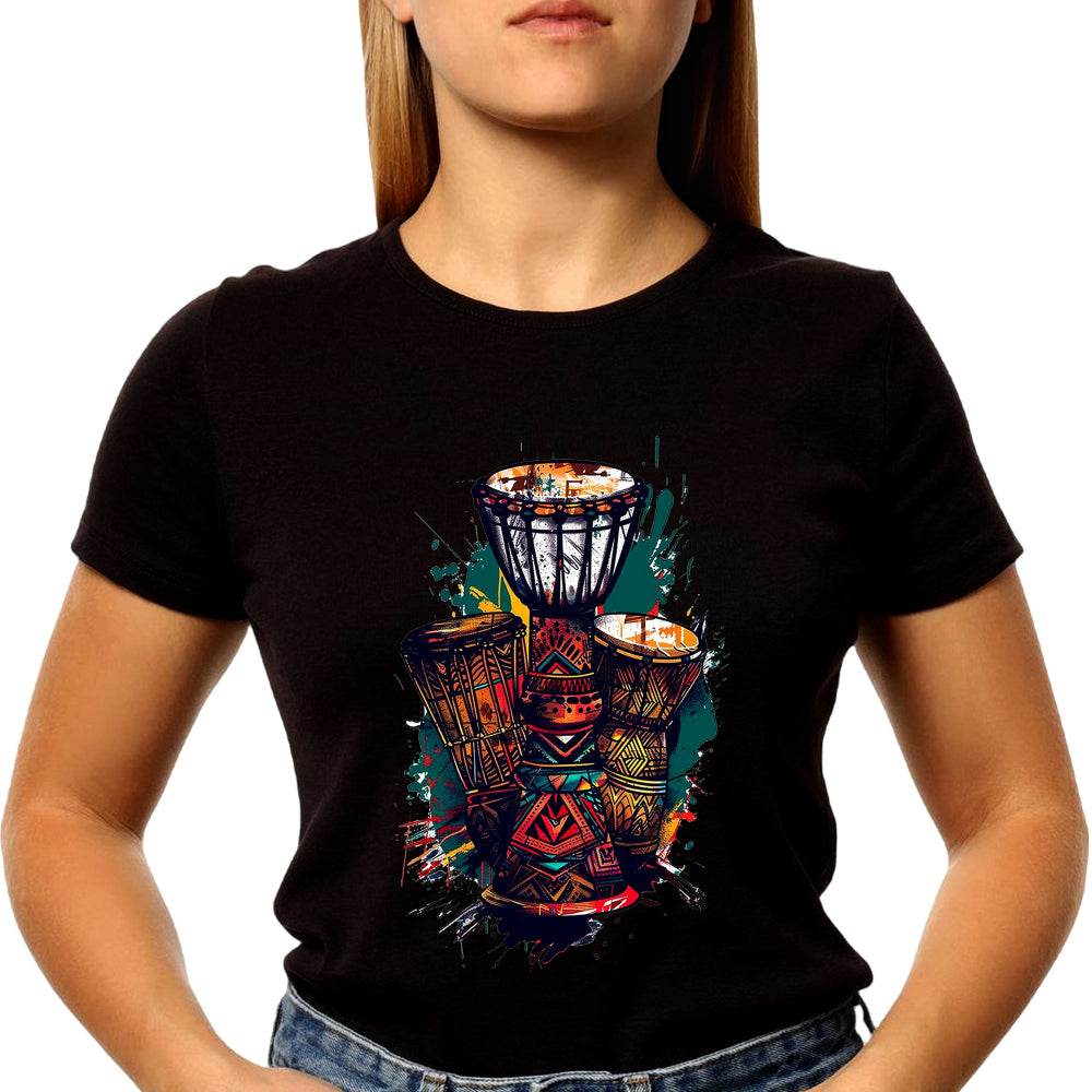 Tabla Musical Instruments - Unisex Round Neck Regular Fit 100% Combed Cotton Half Sleeve T-Shirt - Mojilo Mart