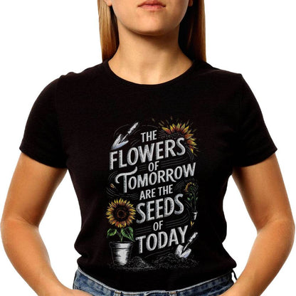 The Flower of Tomorrow Are The Seeds of Today - Unisex Round Neck Regular Fit 100% Combed Cotton Half Sleeve T-Shirt - Mojilo Mart