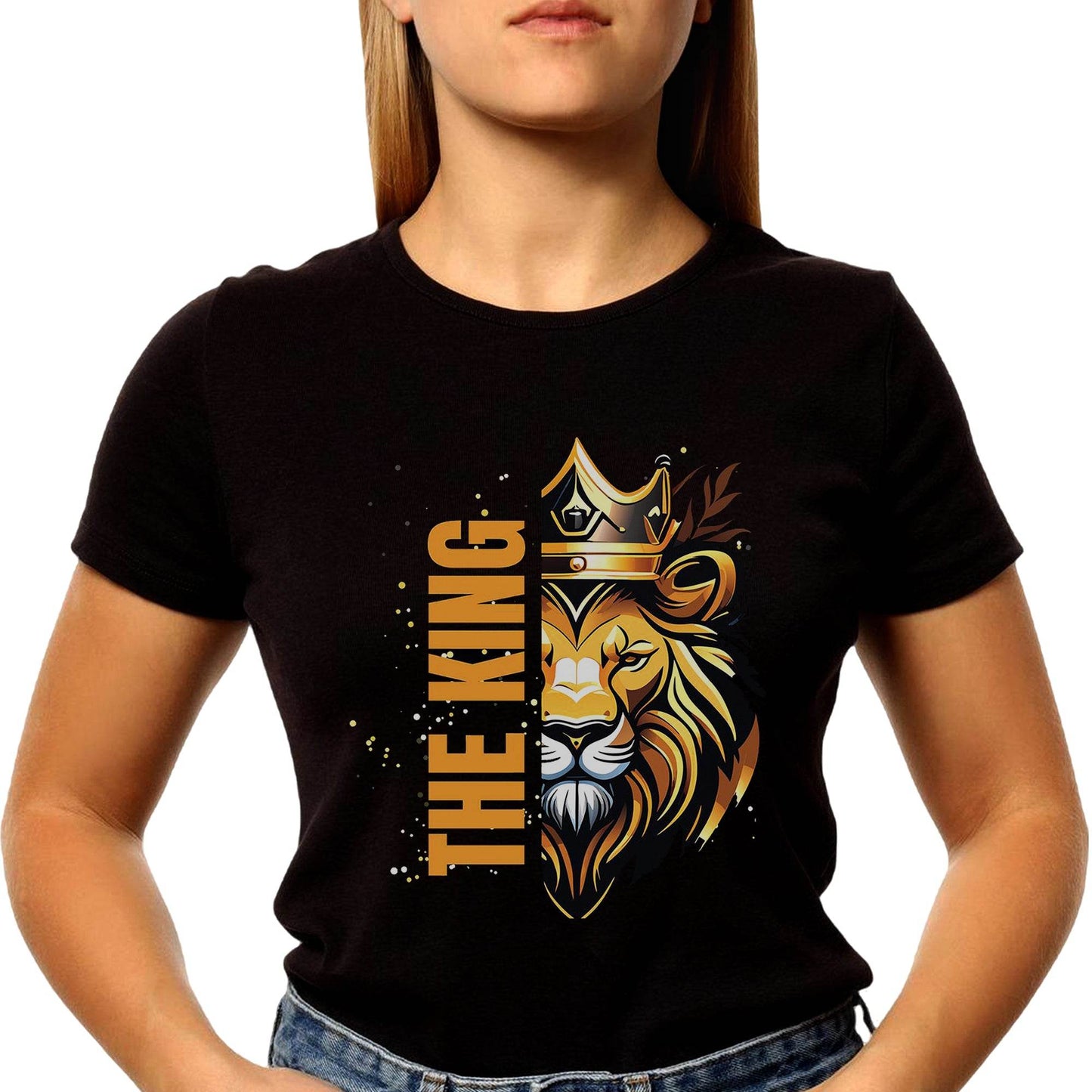 The King Lion Tshirt - Unisex Round Neck Regular Fit 100% Combed Cotton Half Sleeve T-Shirt - Mojilo Mart