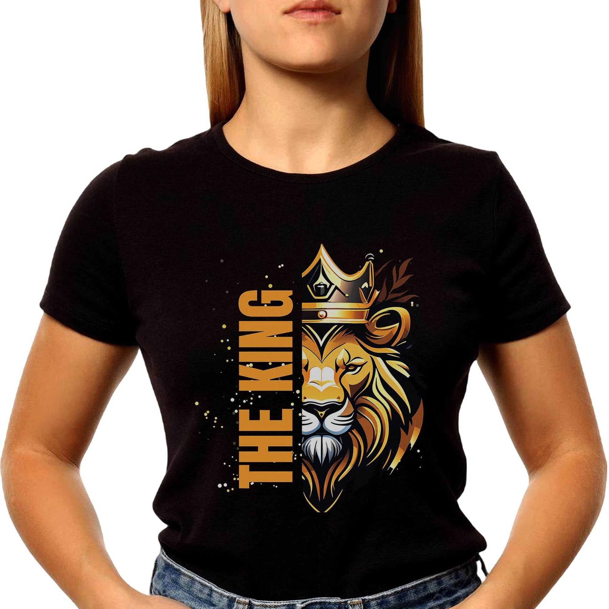 The King Lion Tshirt - Unisex Round Neck Regular Fit 100% Combed Cotton Half Sleeve T-Shirt - Mojilo Mart