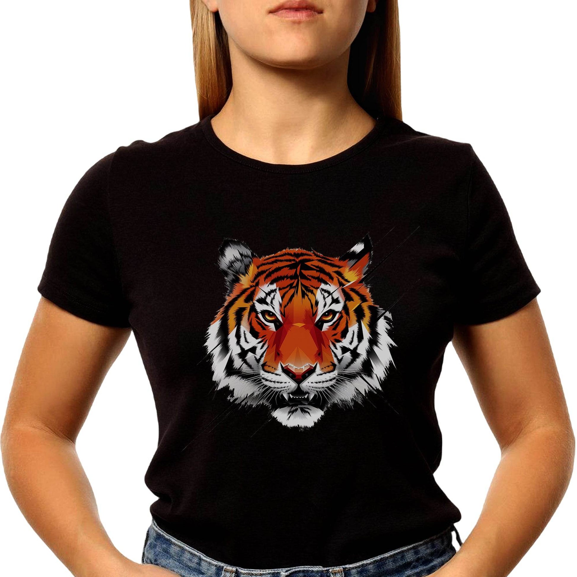 Tiger Graphic Face - Unisex Round Neck Regular Fit 100% Combed Cotton Half Sleeve T-Shirt - Mojilo Mart