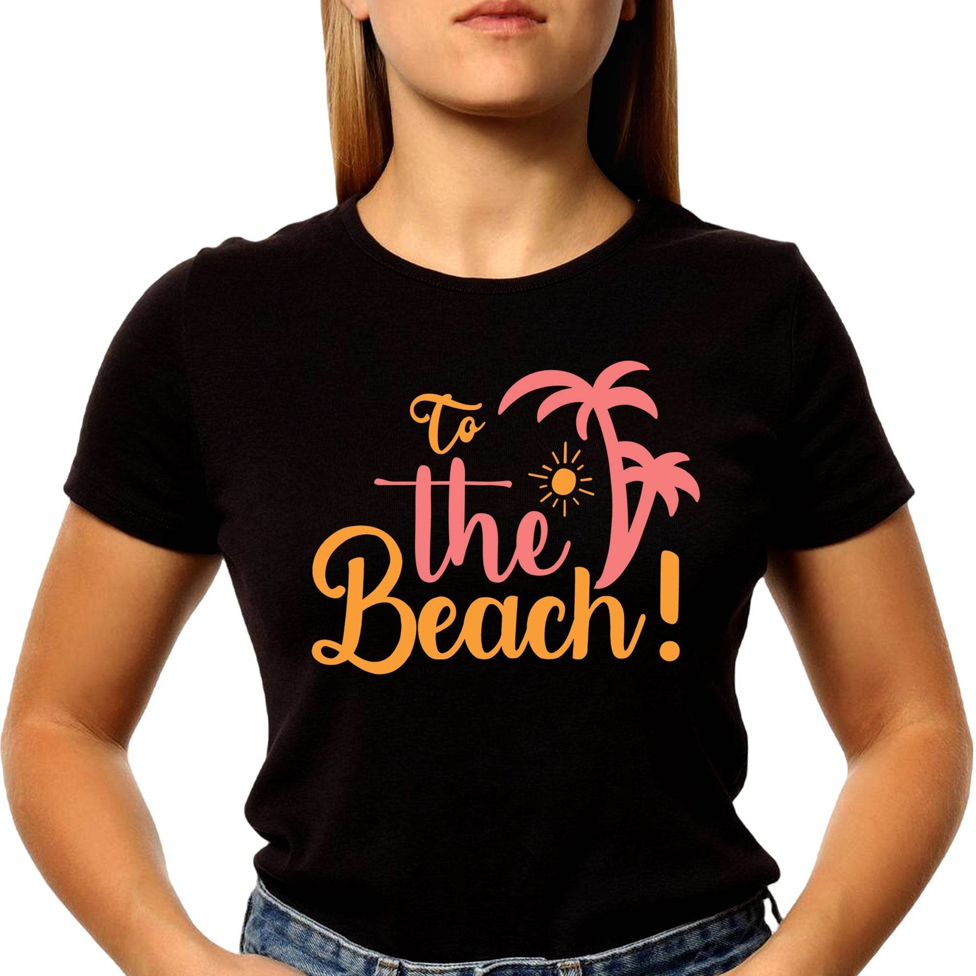 To The Beach - Unisex Round Neck Regular Fit 100% Combed Cotton Half Sleeve T-Shirt - Mojilo Mart