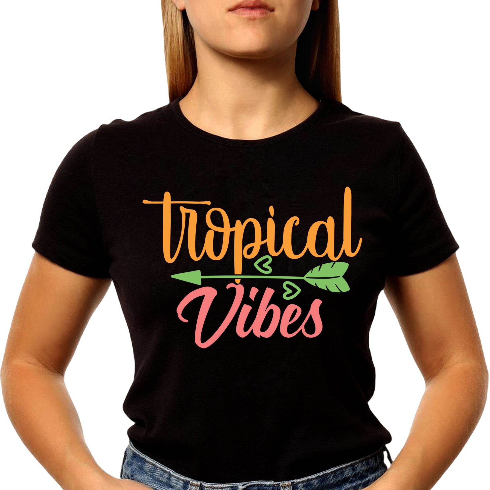 Tropical Vibes - Unisex Round Neck Regular Fit 100% Combed Cotton Half Sleeve T-Shirt - Mojilo Mart