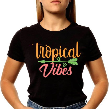 Tropical Vibes - Unisex Round Neck Regular Fit 100% Combed Cotton Half Sleeve T-Shirt - Mojilo Mart