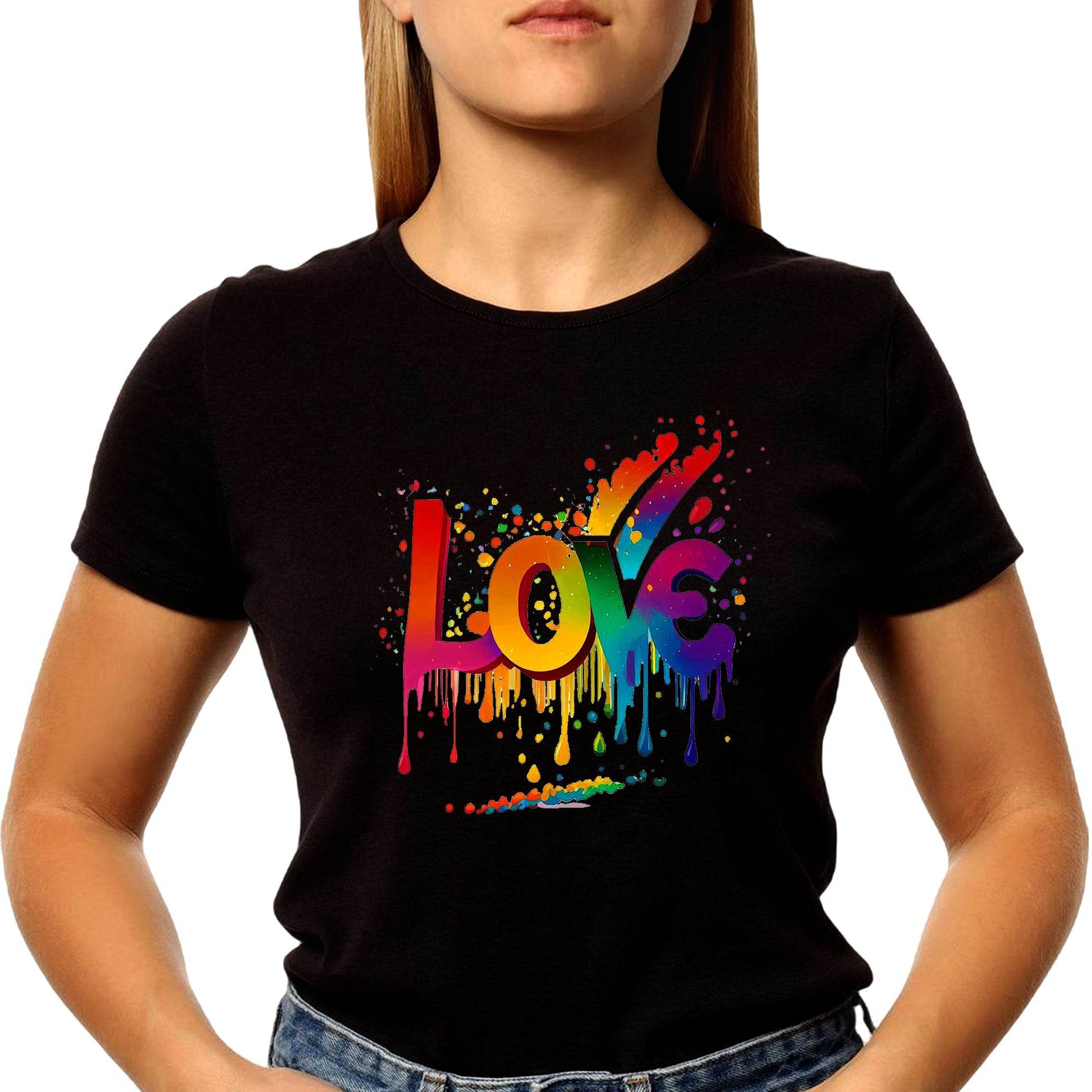 Unique Hand Drawn Love Is Love Rainbow - Unisex Round Neck Regular Fit 100% Combed Cotton Half Sleeve T-Shirt - Mojilo Mart